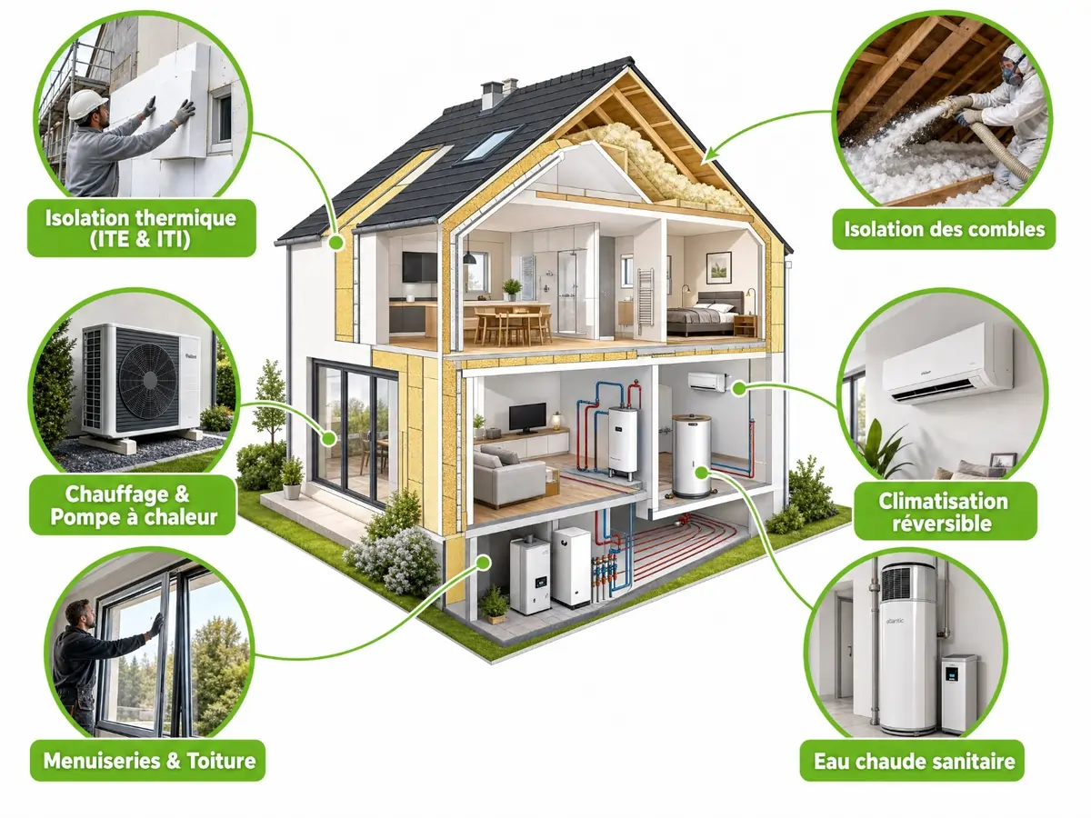 Schéma technique de rénovation énergétique